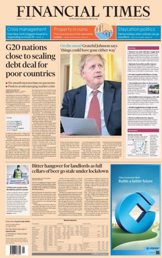 The Financial Times front page 13 April