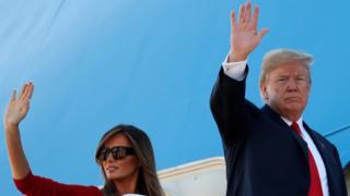 President Donald Trump with First Lady Melania Trump