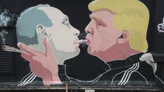 Графіті з Трампом і Путіним