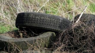 Dumped tyres