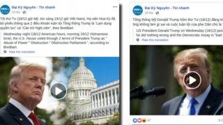 Ảnh chụp màn hình thông tin trên trang Đại Kỷ Nguyên trong nghiên cứu cửu Facebook