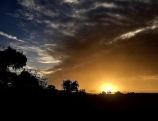 Sunrise over landscape