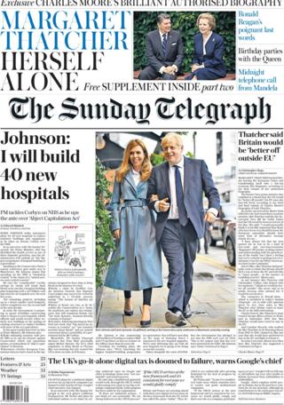 The Sunday Telegraph's front page September 29