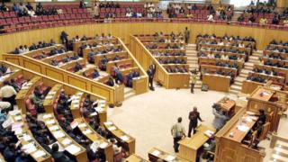 L'hémicycle gabonais à la place Léon Mba à Libreville, le 29 juillet 2003 (illustration).