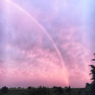 Pink Rainbow over Tetbury, Gloucestershire