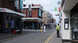 The scene is cordoned off