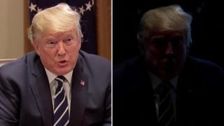 A composite showing US president Donald Trump
