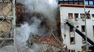Зграда РТС након бомбардовања 1999.