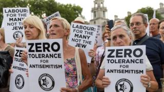 Protesters rally against anti-semitism