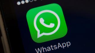   A screenshot of the popular smartphone app WhatsApp 
