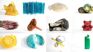 Items found on the shore of the Thames Estuary in Kent.