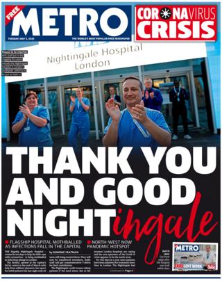 Metro newspaper Tuesday