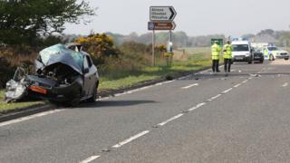 Scene of crash on A9