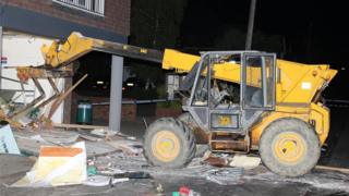 The JCB used to smash into the Co-op store
