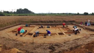 Archaeological excavations of the 'House of Wessex' being undertaken