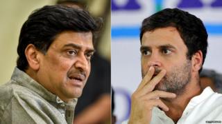 महाराष्ट्र काँग्रेस प्रदेशाध्यक्ष अशोक चव्हाण आणि काँग्रेस अध्यक्ष राहुल गांधी