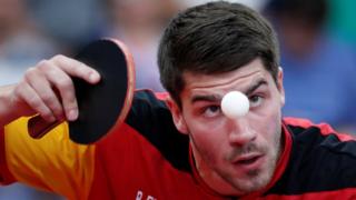 Patrick Franziska playing table tennis