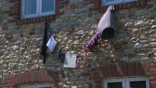 Washing hung outside