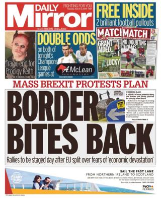Daily Mirror front page