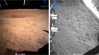 Images of the surface of the moon released by the Chinese space agency