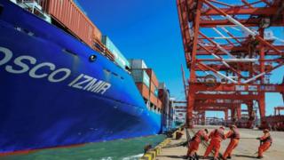 Ship docked in Qingdao