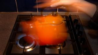 Kettle on gas hob