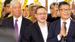 (左至右)朱耀明、戴耀廷、陈健民(19/11/2018)