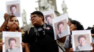 Protesta tras la muerte de la periodista mexicana Miroslava Breach en el estado de Chihuahua.