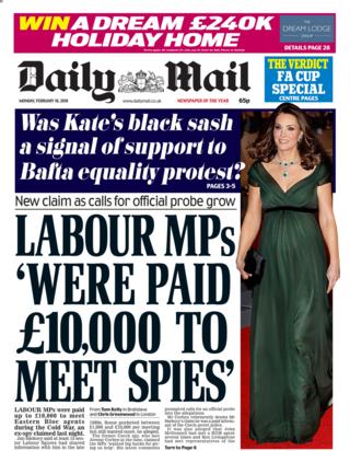 Daily Mail front page