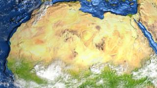 Vista de satélite do deserto do Saara