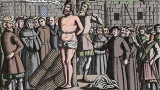 "Deus, abra os olhos do rei da Inglaterra", disse Tyndale pouco antes de ser queimado vivo