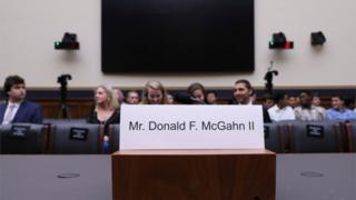 Empty seat at hearing for Donald McGahn