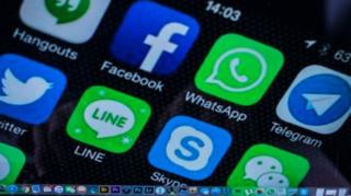 social media on Mac screen