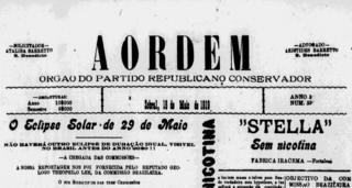 Capa do jornal A Ordem, de Sobral