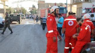 Red Cross officials at Qaa, Lebanon (27/06/16)