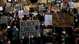 Manifestantes de Black Lives Matter en Londres