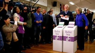 Minisitiri w'Intebe Malcolm Turnbull n'umugore we Lucy batora i Sydney