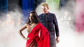 Tanishtha Chatterjee and Brett Lee in a scene from UnIndian