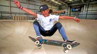 Sky Brown skateboarding