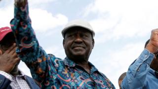 Opposition leader Raila Odinga greets supporters in the Kibera slum, Nairobi, Kenya August 13, 2017