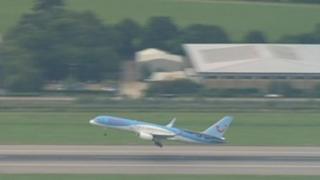 A Thomson Airways plane taking off from Gatwick
