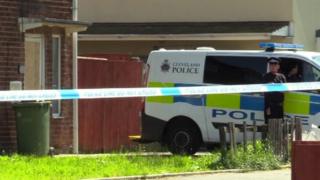 Police van at scene