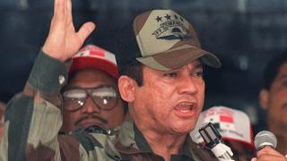 May 1988 shows Panamian General Manuel Antonio Noriega speaking