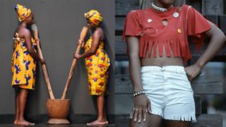 Ụmụnwaanyị na-asụ n'odo. Nwaanyị yi chebiriọdụ