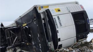 Crashed lorry