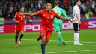 Alexis Sanchez lokacin da ya ci Jamus