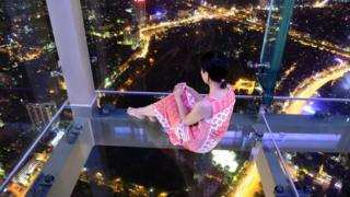Aerial view of central Hanoi city from Lotte tower observation deck, Hanoi, Vietnam
