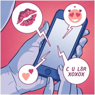 Illustration of social media on a mobile phone