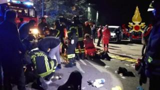 Scene of the stampede in Italy