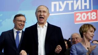 Vladimir Putin meets supporters after election victory - 18 March